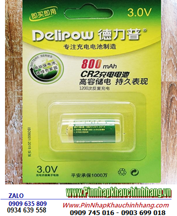 Delipow CR2 _Pin ICR2, Pin đèn pin-Pin sạc Delipow CR2 lithium 3.7v 800mAh chính hãng